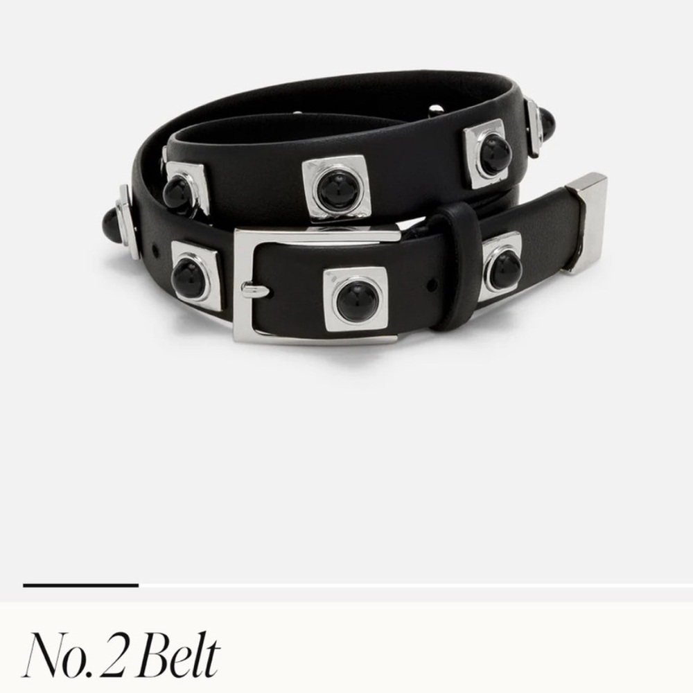 AUREUM Black No 2 Belt Silver Studded XXS